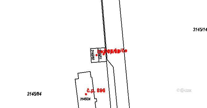 Karviná 43126910 na parcele st. 3145/61 v KÚ Karviná-město, Katastrální mapa