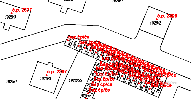 Teplice 45134910 na parcele st. 1923/14 v KÚ Teplice, Katastrální mapa