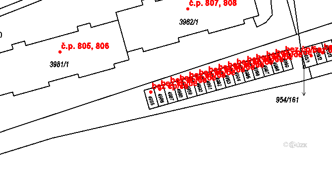 Klatovy 45209910 na parcele st. 4987 v KÚ Klatovy, Katastrální mapa
