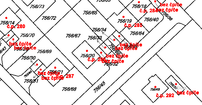 Kobeřice u Brna 47848910 na parcele st. 756/32 v KÚ Kobeřice u Brna, Katastrální mapa
