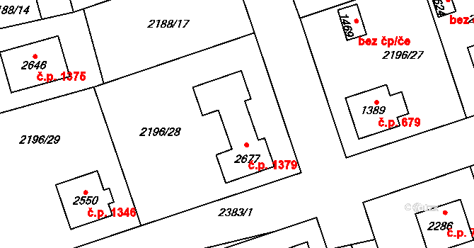 Lomnice nad Popelkou 1379 na parcele st. 2677 v KÚ Lomnice nad Popelkou, Katastrální mapa
