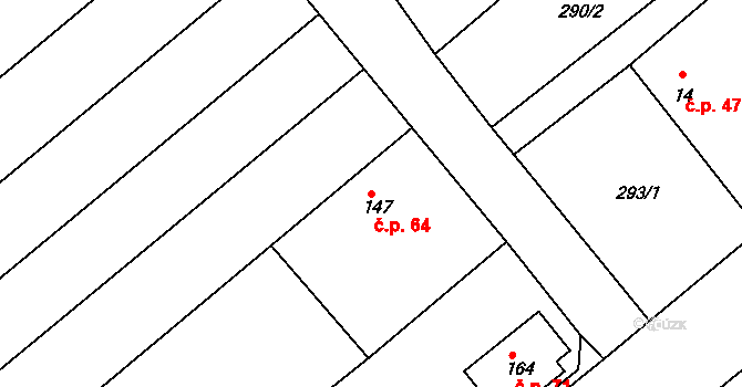 Svobodná Ves 64, Horka I na parcele st. 147 v KÚ Horka u Žehušic, Katastrální mapa