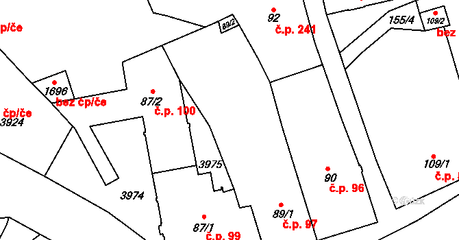 Cvikov I 97, Cvikov na parcele st. 89/1 v KÚ Cvikov, Katastrální mapa