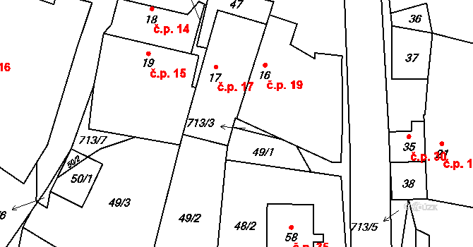 Lipice 19, Pelhřimov na parcele st. 16 v KÚ Lipice, Katastrální mapa