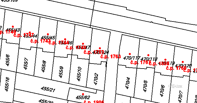Krč 1763, Praha na parcele st. 470/124 v KÚ Krč, Katastrální mapa