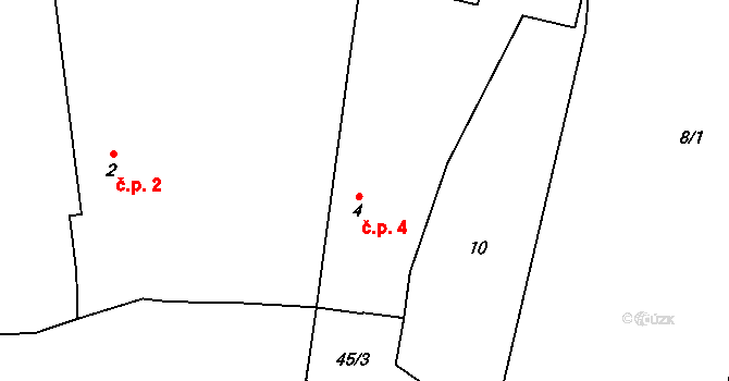 Kundratice 4, Žiželice na parcele st. 4 v KÚ Kundratice u Žiželic nad Cidlinou, Katastrální mapa