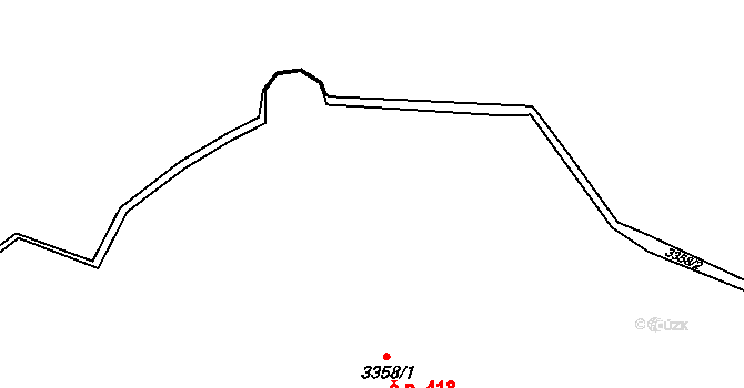 Buchlovice 418 na parcele st. 3358/1 v KÚ Buchlovice, Katastrální mapa