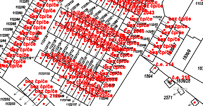 Uničov 2071 na parcele st. 1122/57 v KÚ Uničov, Katastrální mapa