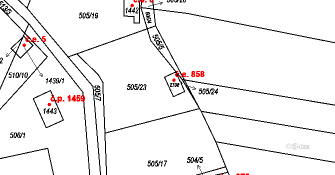 Lipník nad Bečvou I-Město 858, Lipník nad Bečvou na parcele st. 2708 v KÚ Lipník nad Bečvou, Katastrální mapa