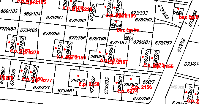 Zlín 6275 na parcele st. 2939/1 v KÚ Zlín, Katastrální mapa