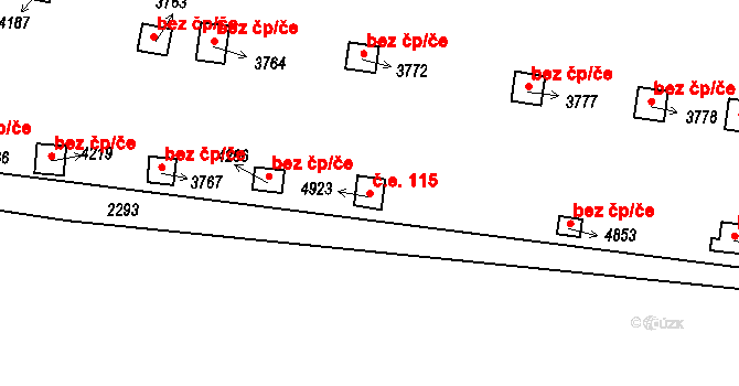 Kryblice 115, Trutnov na parcele st. 4923 v KÚ Trutnov, Katastrální mapa