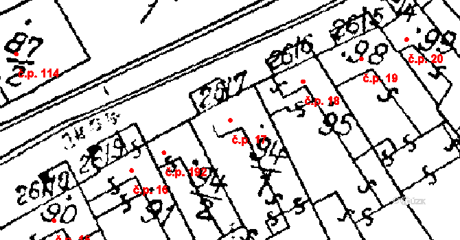 Habrovany 17 na parcele st. 94/1 v KÚ Habrovany, Katastrální mapa