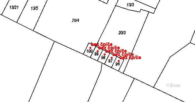 Hrejkovice 39971911 na parcele st. 99 v KÚ Hrejkovice, Katastrální mapa