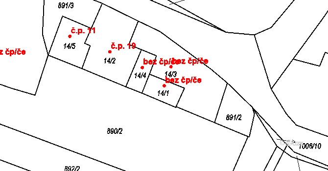 Horní Kněžeklady 40560911 na parcele st. 14/1 v KÚ Štipoklasy, Katastrální mapa