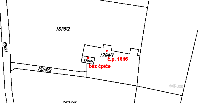 Žatec 42909911 na parcele st. 1784/3 v KÚ Žatec, Katastrální mapa
