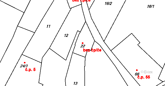 Nárameč 44109911 na parcele st. 22 v KÚ Nárameč, Katastrální mapa