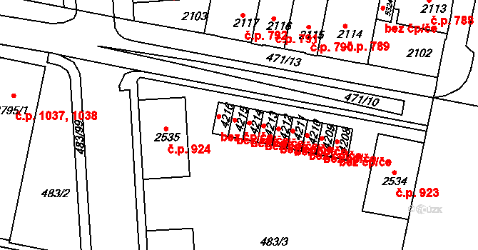 Třebíč 44150911 na parcele st. 4215 v KÚ Třebíč, Katastrální mapa
