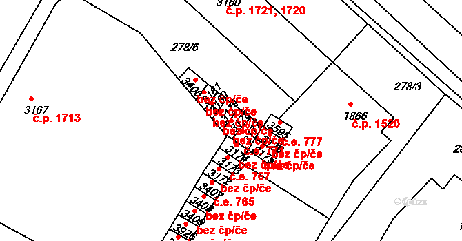 Rakovník 44454911 na parcele st. 3178 v KÚ Rakovník, Katastrální mapa
