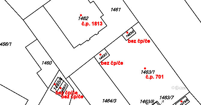 Teplice 44674911 na parcele st. 1463/3 v KÚ Teplice, Katastrální mapa