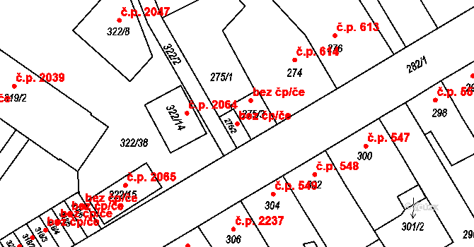 Zábřeh 45009911 na parcele st. 275/2 v KÚ Zábřeh na Moravě, Katastrální mapa