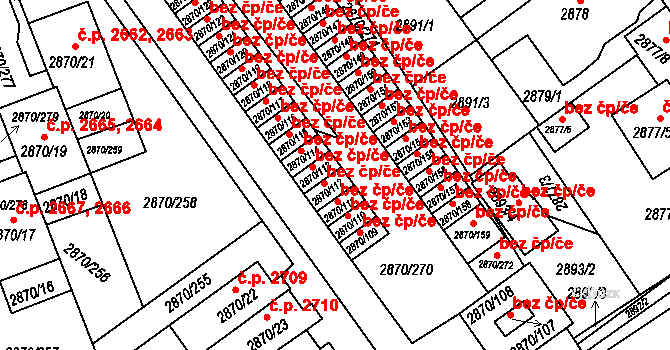 Teplice 45151911 na parcele st. 2870/112 v KÚ Teplice, Katastrální mapa
