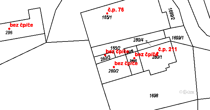 Libchavy 45426911 na parcele st. 280/3 v KÚ Dolní Libchavy, Katastrální mapa