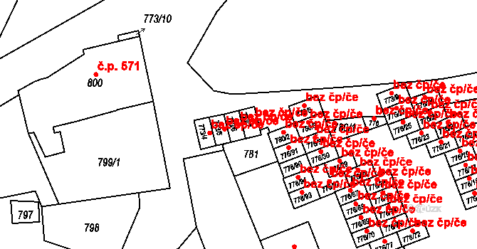 Jemnice 46543911 na parcele st. 773/6 v KÚ Jemnice, Katastrální mapa