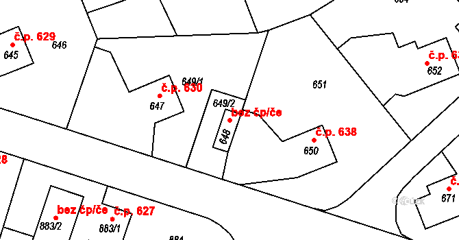 Libušín 47237911 na parcele st. 648 v KÚ Libušín, Katastrální mapa