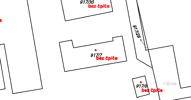 Roudnice nad Labem 47622911 na parcele st. 917/7 v KÚ Roudnice nad Labem, Katastrální mapa
