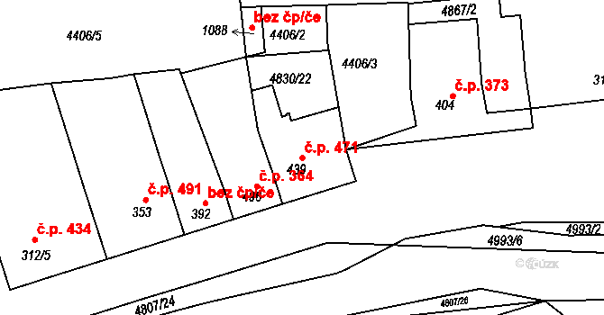Boršice 471 na parcele st. 439 v KÚ Boršice u Buchlovic, Katastrální mapa