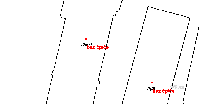 Ledčice 48765911 na parcele st. 285/1 v KÚ Ledčice, Katastrální mapa