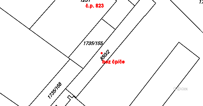 Polešovice 48904911 na parcele st. 850/2 v KÚ Polešovice, Katastrální mapa