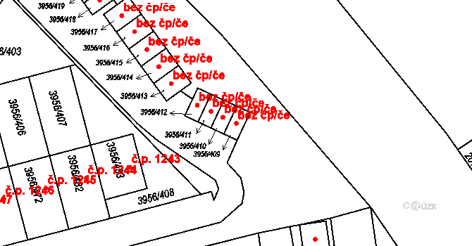 Jindřichův Hradec 49552911 na parcele st. 3956/409 v KÚ Jindřichův Hradec, Katastrální mapa
