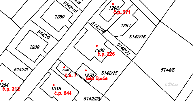 Filipov 226, Jiříkov na parcele st. 1300 v KÚ Filipov u Jiříkova, Katastrální mapa