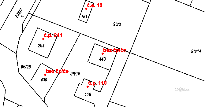 Chotoviny 82513911 na parcele st. 440 v KÚ Chotoviny, Katastrální mapa