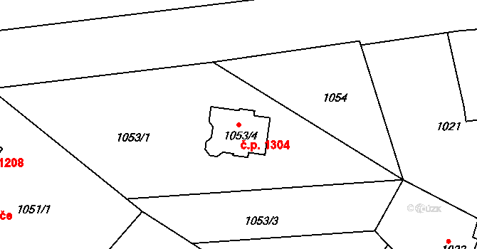 Vejprty 1304 na parcele st. 1053/4 v KÚ Vejprty, Katastrální mapa