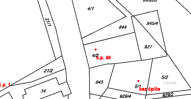 Libkovice 49, Lubenec na parcele st. 4/2 v KÚ Libkovice, Katastrální mapa