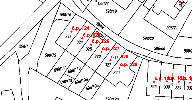 Skuhrov nad Bělou 127 na parcele st. 326 v KÚ Skuhrov nad Bělou, Katastrální mapa