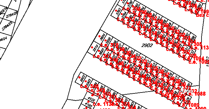 Kuřim 345 na parcele st. 3821 v KÚ Kuřim, Katastrální mapa
