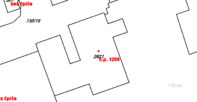 Mariánské Hory 1266, Ostrava na parcele st. 2621 v KÚ Mariánské Hory, Katastrální mapa