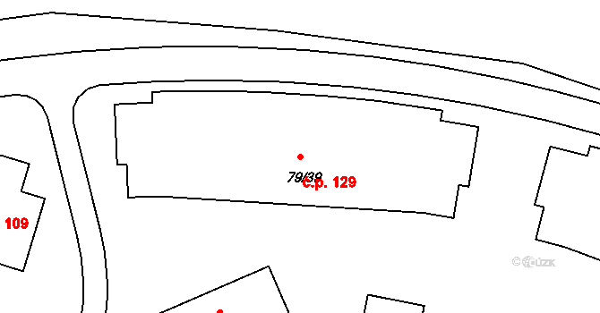 Slupečná 129, Lipno nad Vltavou na parcele st. 79/39 v KÚ Lipno nad Vltavou, Katastrální mapa