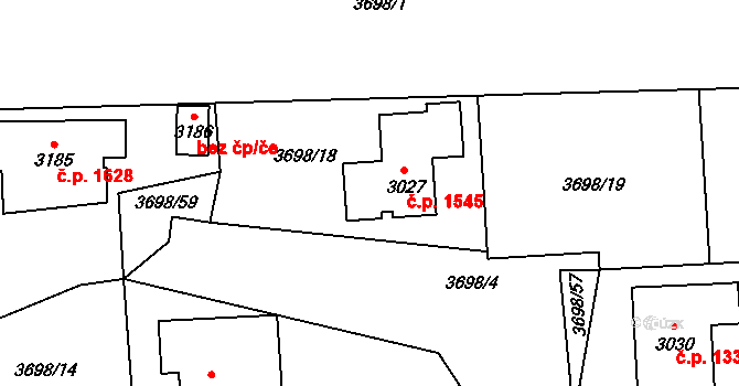 Lipník nad Bečvou I-Město 1545, Lipník nad Bečvou na parcele st. 3027 v KÚ Lipník nad Bečvou, Katastrální mapa