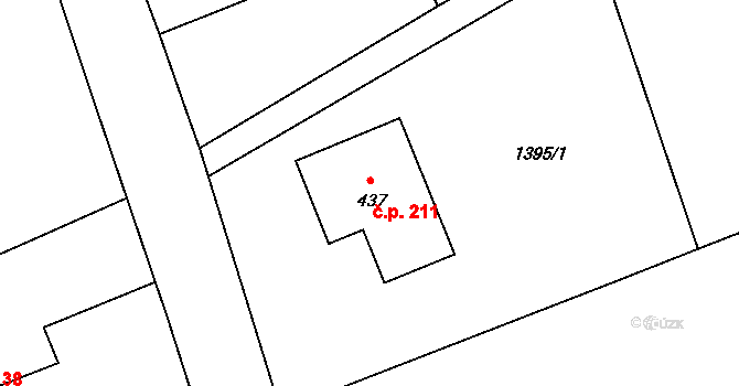Olbramovice Ves 211, Olbramovice na parcele st. 437 v KÚ Olbramovice u Votic, Katastrální mapa