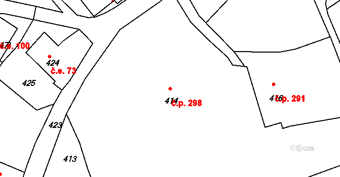 Dolní Chřibská 298, Chřibská na parcele st. 414 v KÚ Dolní Chřibská, Katastrální mapa