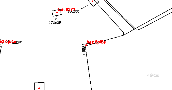 Ústí nad Labem 38842912 na parcele st. 1862/37 v KÚ Klíše, Katastrální mapa