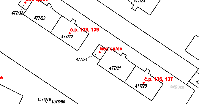 Horšovský Týn 39229912 na parcele st. 477/34 v KÚ Horšovský Týn, Katastrální mapa