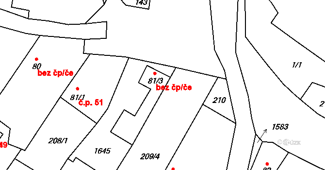 Přeborov 41630912 na parcele st. 81/3 v KÚ Přeborov, Katastrální mapa