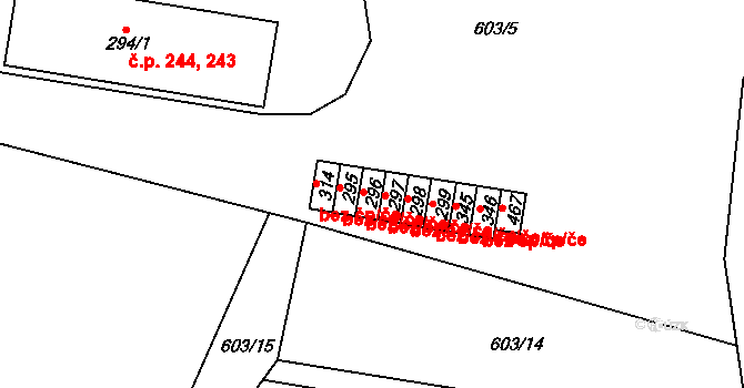 Teplice nad Metují 45993912 na parcele st. 296 v KÚ Teplice nad Metují, Katastrální mapa