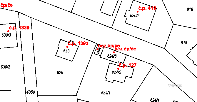 Praha 46745912 na parcele st. 624/6 v KÚ Modřany, Katastrální mapa