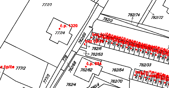 Liberec 47312912 na parcele st. 782/6 v KÚ Ruprechtice, Katastrální mapa
